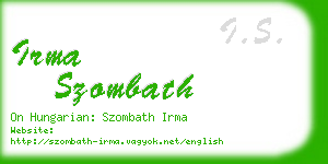 irma szombath business card